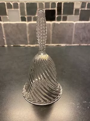 Vintage Pressed Clear Glass Swirl Design Dinner Bell • $5