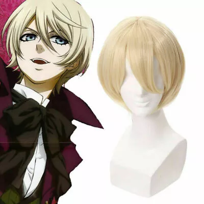 Black Butler Alois Trancy Cosplay Wig Short Straight Blonde Kuroshitsuji Wigs • $18