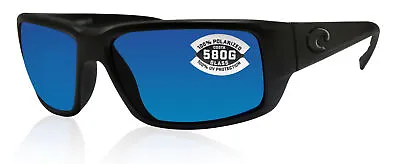 Costa Del Mar Fantail Blackout Frame Blue Mirror 580 Glass Polarized Lens • $148.49