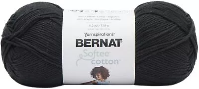 Bernat Softee Cotton Yarn-Black - 3 Pack • $20.50