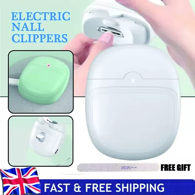 USB Electric Nail Clippers Automatic With Light Trimmer Nail Manicures Cutter UK • £10.99