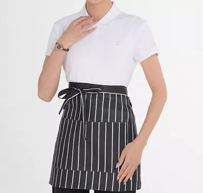 Waitress Waiter Waist Stripes Apron 2 Pockets Home Cooking Kitchen Chef Uniform • $9.49