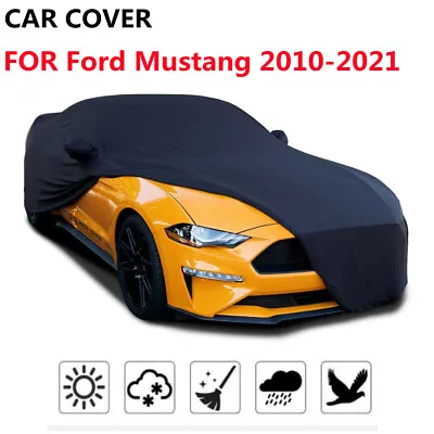 Black Car Cover Body Dustproof Protection Shield Indoor For Ford Mustang 10-21 • $141.81