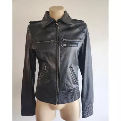 Lightweight Soft Zip-up Genuine Leather Biker Style Jacket • $45