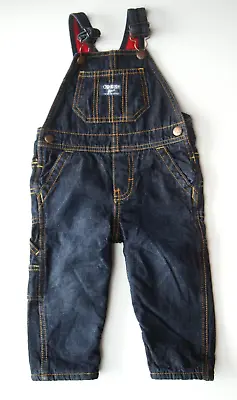 OSHKOSH B'GOSH DENIM FLEECE LINED OVERALLS Size  12 Months • $35