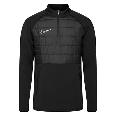 £12 • Buy Nike Dri Fit Academy Winter Warrior Half Zip Drill Top Black Size Small