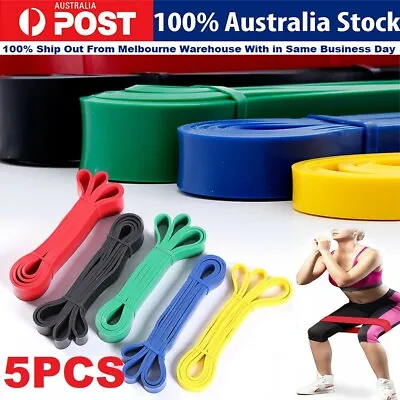 Resistance Loop Bands Set Of 5 Exercise Workout Bands For Legs Butt Glutes Yoga • $15.99