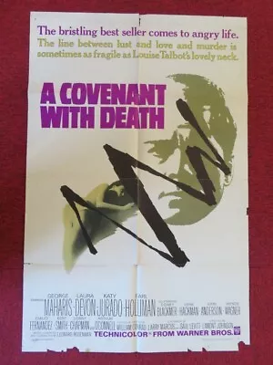 A Covenant With Death Folded Us One Sheet Poster George Maharis Laura Devom 1967 • £12.91