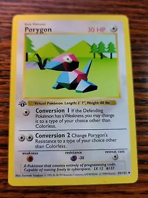 $19.99 • Buy Porygon 39/102 Base Set Shadowless 1st Edition 1999 Pokemon Card