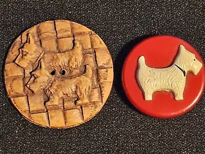 2 Vintage Scottie Terrier Dog Buttons Lot 40M • $0.99