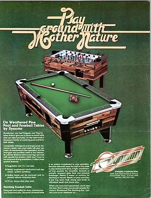 Weathered Pine Pool & Foosball Table Flyer Original Vintage Paper Art 8.5  X 11  • $20.40