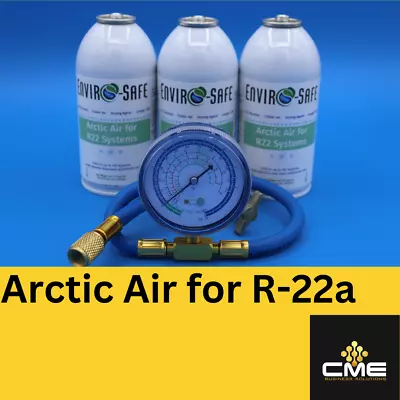 Envirosafe Arctic Air For R22 AC Refrigerant Support  (3) Cans And Gauge • $99.99