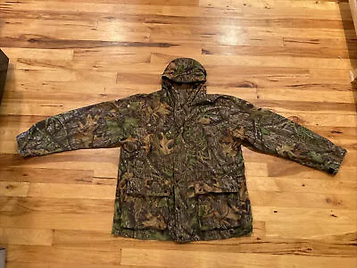 Game Winner Mossy Oak Full Zip Hunting Hooded Camo Hunting Coat Jacket Mens XL • $38