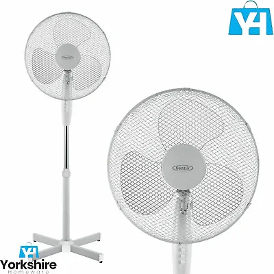 Floor Standing Pedestal Air Fan 16 Inch Oscillating Electric 3 Speed Cooling 16  • £26.90