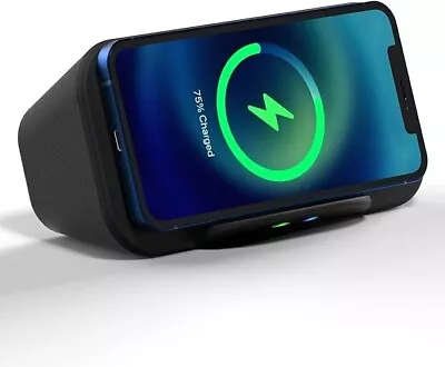 Wireless Charger & Bluetooth Speaker: 10W Fast Qi Charger IPhone & Android • £17