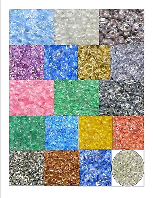 $2.69 • Buy Bead GLASS Preciosa TWIN Duo Seed BEADS ~ Colored Lined ~ Two Hole 2.5x5mm Oval