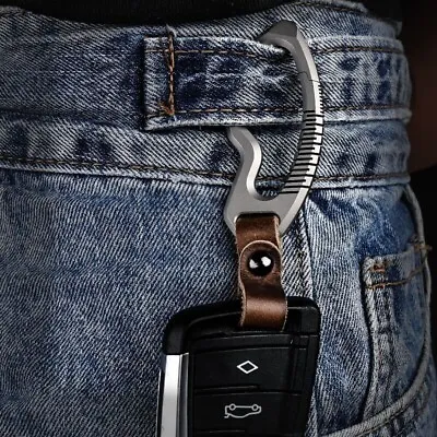 New Titanium Alloy Leather Multifunction Car Keychain Screwdriver Belt Hanging • $17.99