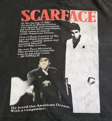 Vintage 90s Scarface Movie Promo T Shirt Al Pacino Drug Large • $225