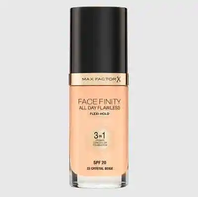 Max Factor FACEFINITY All Day Flawless Foundation - 33 CRYSTAL BEIGE 30mL NEW • $19.41