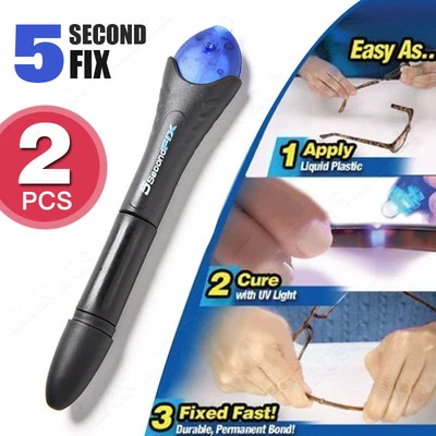 $16.50 • Buy X2 Quick Fix 5 Second UV Light Liquid Plastic Welding Compound Glue Repair Tool