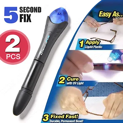 X2 Quick Fix 5 Second UV Light Liquid Plastic Welding Compound Glue Repair Tool • $9.88