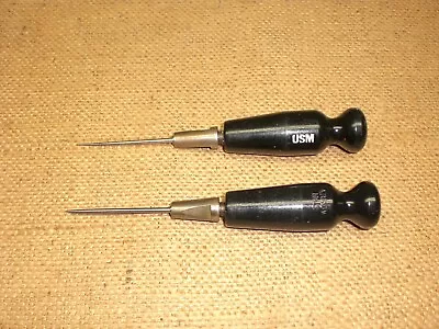 2 Vintage Arrow No 2 Awls Leather Workers Sewing Tool Holders Industrial Haft • $35