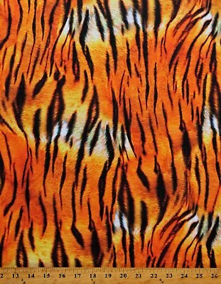 Micro Plush Tiger Stripes Animal Print Mink-Like Fabric By The Yard A620.05 • $9.97