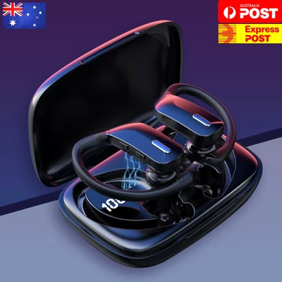 $28.95 • Buy Sweatproof Wireless Bluetooth Earphones Headphones Sport Gym Earbuds Mic LCD