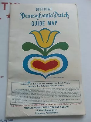 OFFICIAL PENNSYLVANIA DUTCH GUIDE MAP 1964 Lancaster PA • $6.99