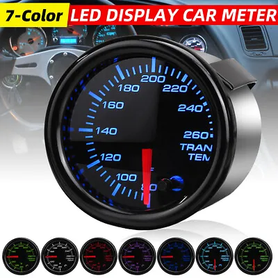 2 Inch12V 52mm 7 COLOR LED Electrical Transmission Trans Temp Gauge Meter BLACK  • $37.99