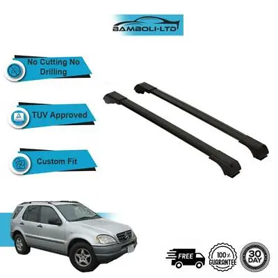 Fits MERCEDES ML CLASS W163 1998-2005 Roof Rack Cross Bars  Rails Alu BLACK SET • $113.90