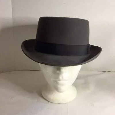 Vintage Grey Mallory Preferred Fedora Hat 7 1/8 Made In Canada Includes Hat Box • $72.92