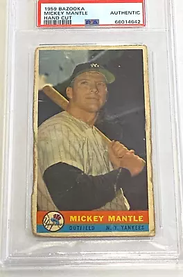 1959 Mickey Mantle Bazooka RARE Baseball Card HOF Graded PSA Authentic • $1799.95