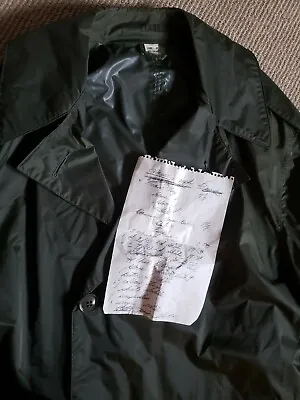 Vintage US Army Raincoat Nylon Rubber 1967 Sz 42 Long Soldier's List Included • $39.95