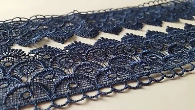 Guipure Venice Lace Trim Edging Navy Blue For Sewing Craft Costume Finishes • £6.73