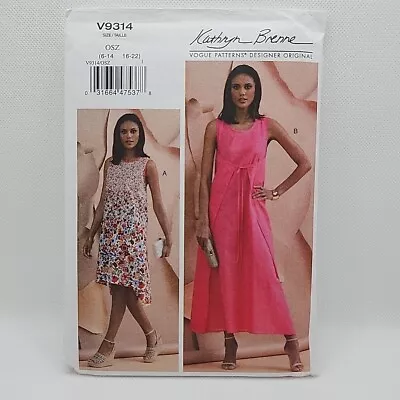 Vogue 9314 Misses' Sleeveless Boxy Wrap Dress Sewing Pattern Size 6-22 Uncut • $7.99