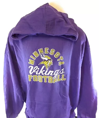 Mens Majestic NFL Minnesota Vikings Screen Print Football Purple Pullover Hoodie • $39.99