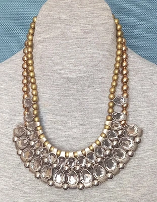 £3.99 • Buy Gorgeous M&s Statement Necklace In Gold, Silver & Bronze Tones (n3)