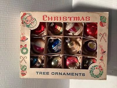 Shiny Brite Poland Glass Christmas Tree Ornaments Vintage Indent Mica Glittered • $75