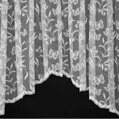 White Lace Jardiniere Slot Top Net Curtain • £21