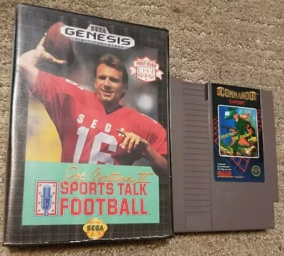 2 Game Sega Nes Lot Commando & Joe Montana II Complete Manual Tested. Both Work. • $19.50