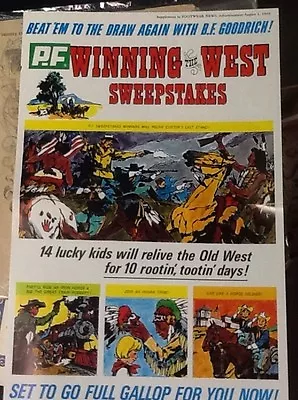1968 PF Flyers  Winning The West  Sweepstakes 4 Page Ad Brochure W/premium Prize • $154.50