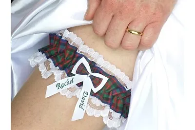 Personalised Tartan Wedding Garter In Personalised Gift Box - MacDonald Tartan • £15