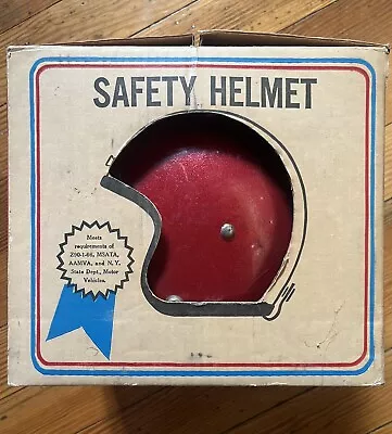 Vintage Red Metal Flake 3/4 Motorcycle Helmet With Original Box! LSI 4150 • $70