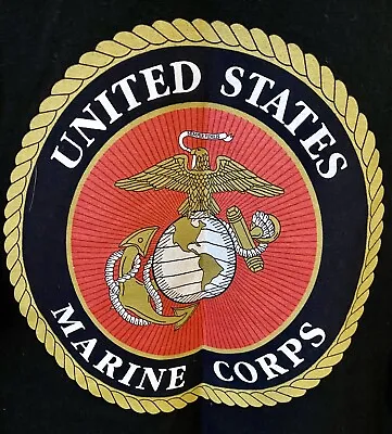 United States Marine Corps T-Shirt Size X-LARGE  XL Black Logo USA Made • $13.49