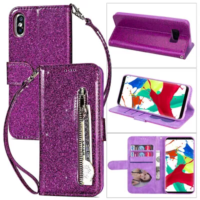 Luxury Glitter Flip Wallet Case Cover For Samsung S24 S23 S22 S21 Note 20 Ultra • $12.86