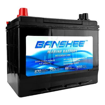 Banshee Replacement For  8016-103 D34M BlueTop Starting And Deep Cycle Marine Ba • $199.88