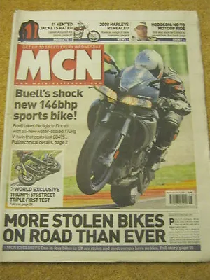 MCN - MOTORCYCLE NEWS - BUELL 146bhp SPORTS BIKE - 22 July 2007 • £6.50