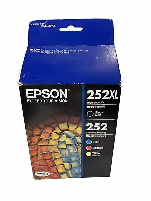 Epson 252XL 252 Ink Cartridges Black/Cyan/Magenta/Yellow Exp. 05/2023 SEALED • $36.99