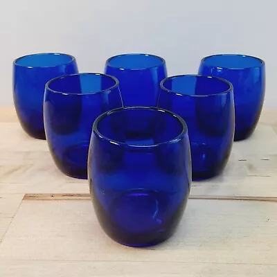 Cobalt Blue Hand Blown Vintage 2  Cordial  Shot Glasses - Set Of 6 - FREESHIP! • $25.95